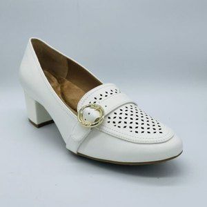 Giani Bernini Inndeep Perforated Loafers Women's Shoes in White Sz 8.5 M